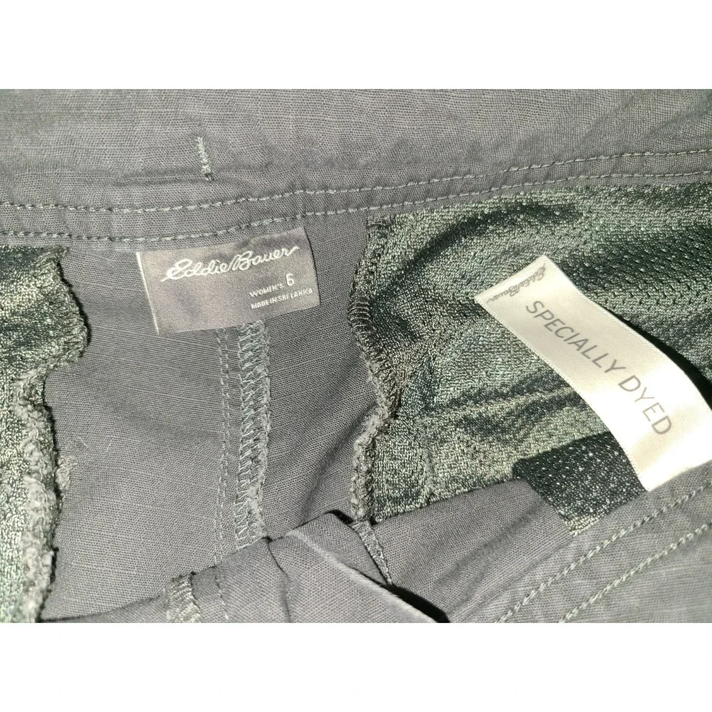 Eddie‎ Bauer Womens Mid Rise Drawstring Gray Outdoor Active Shorts Size 6 Hike
